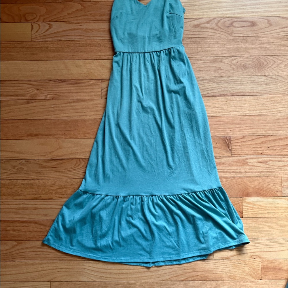 Teal Sleeveless Maxi Dress